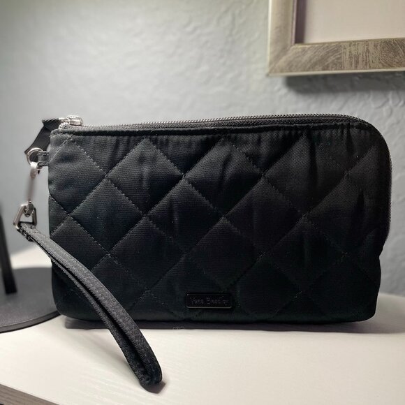 Vera Bradley RFID 3/4 Zip Wristlet Black Performance Twill Wallet - Picture 8 of 8